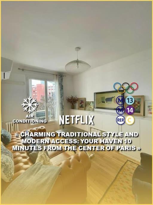 Air Conditioning - Metro 14 - Charming Traditional Style And Modern Access 10 Mn Away From Center Of Paris Кліші Екстер'єр фото